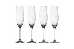 Love Story Crystal Champagne Flutes, Set of 4