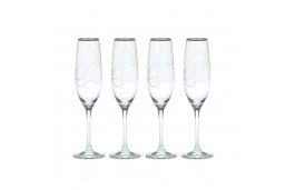 Love Story Platinum Flute Glasses, Set of 4