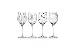 Cheers Metallic Set of 4 Platinum Wine Glasses