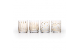 Cheers Metallic Set of 4 Gold Double Old Fashioned Glasses