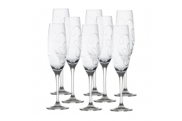 Love Story Crystal Champagne Flutes, Set of 8