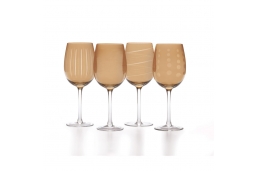 Cheers Set of 4 Holiday Amber White Wine Glasses