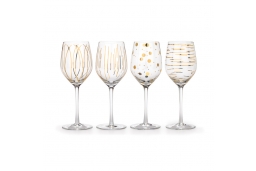 Cheers Metallic Set of 4 Gold Wine Glasses