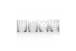 Cheers Metallic Set of 4 Platinum Double Old Fashioned Glasses